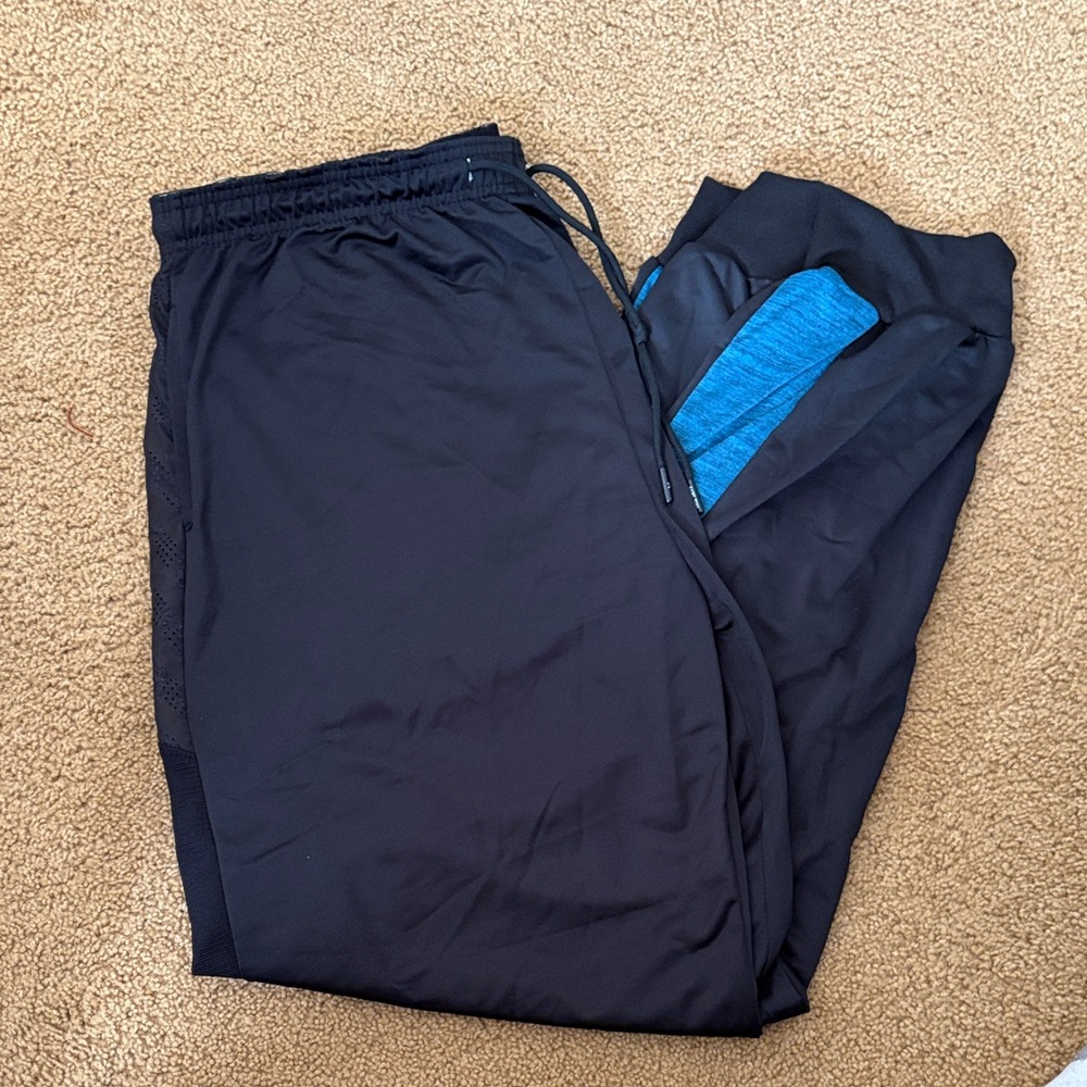 Game Time Black Joggers with Blue Accents
